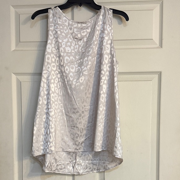 White Leopard Print Sleeveless Top - Picture 1 of 4